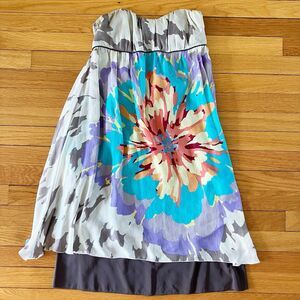 Missoni Colorful Tropical Silk Sweetheart Strapless Cocktail Dress 42 Small